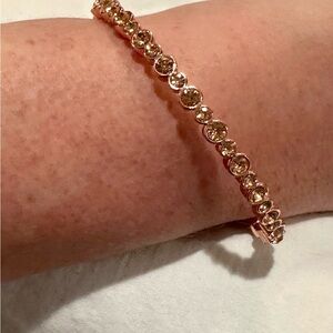 Rose Gold Crystal Tennis Bracelet - Women Jewelry